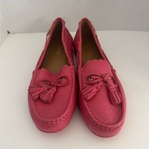 Coach Pink Tassel Leather Loafers - Size 11